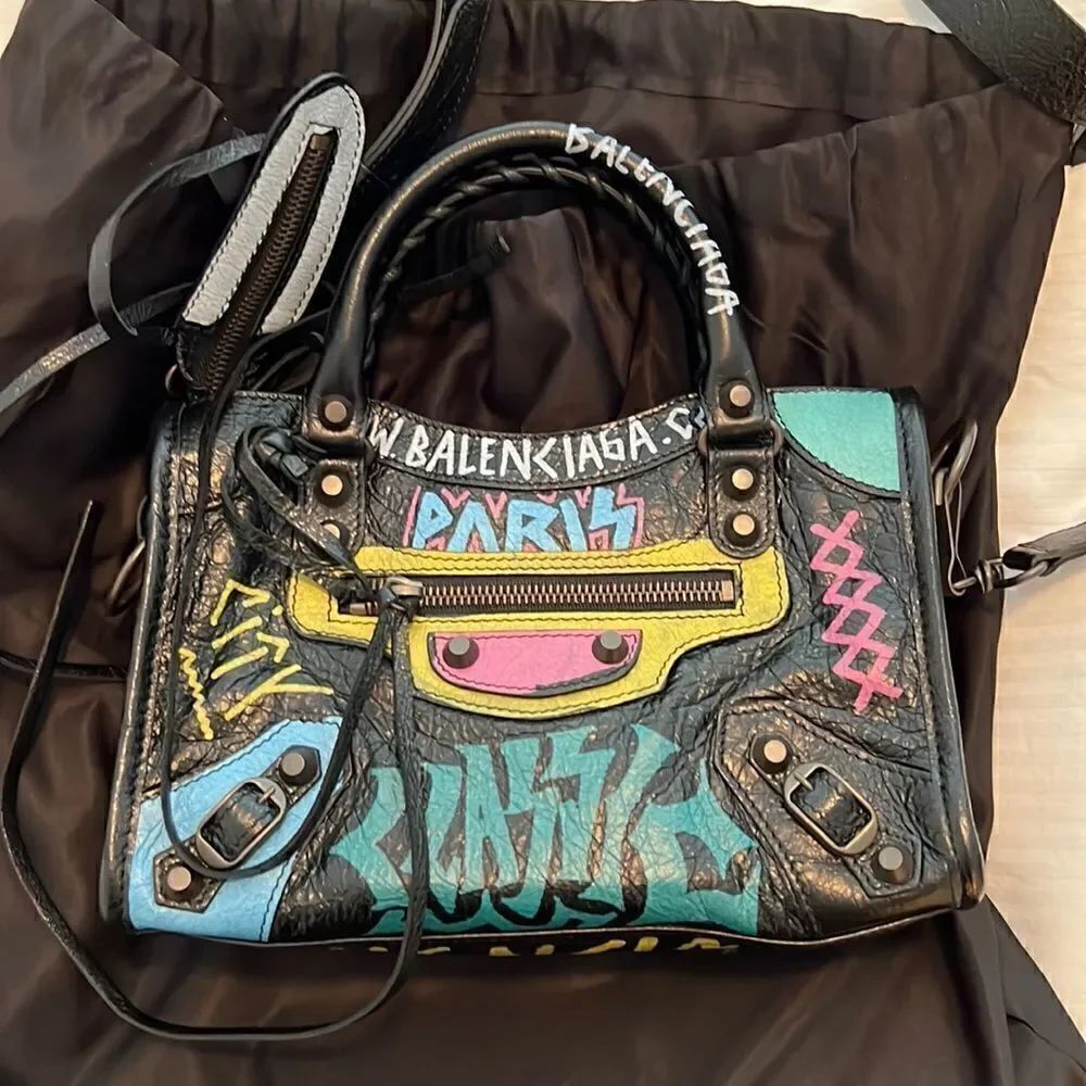 NWT Balenciaga Mini City Graffiti